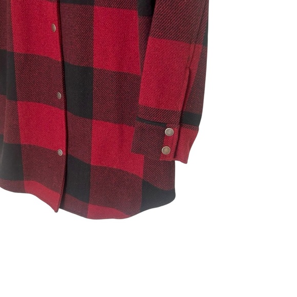 BB Dakota Eldridge Jacket- Red Plaid Brushed Wool Shacket- Size Medium - Picture 7 of 12